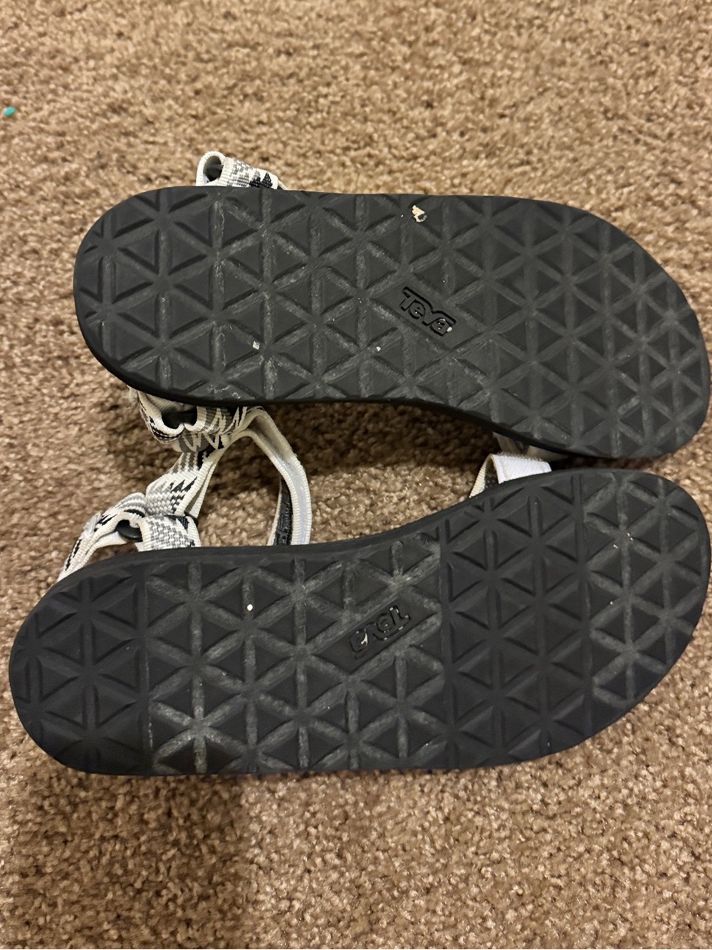 Teva Black Footbed with Ivory Straps Sandals - Picture 3 of 4
